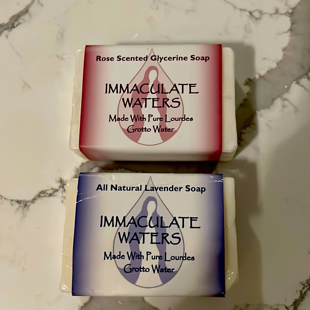 2 bars of Immaculate Waters soap with Pure Lourdes